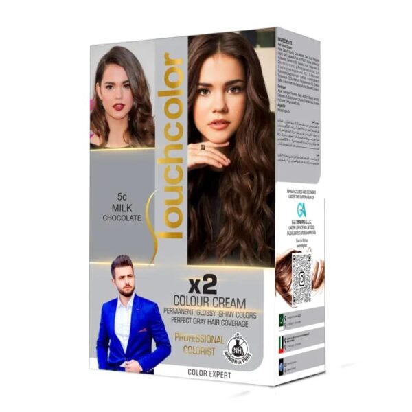 Touchcolor Premium 2-Tubes-5c Milk chocolate Hair Color Natural Hair Color.