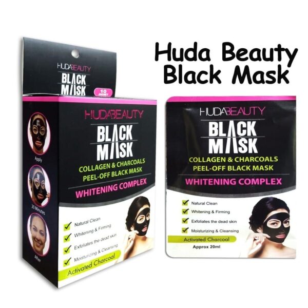 10 Pcs Huda Beauty Charcoal And Peel Off Black Mask.