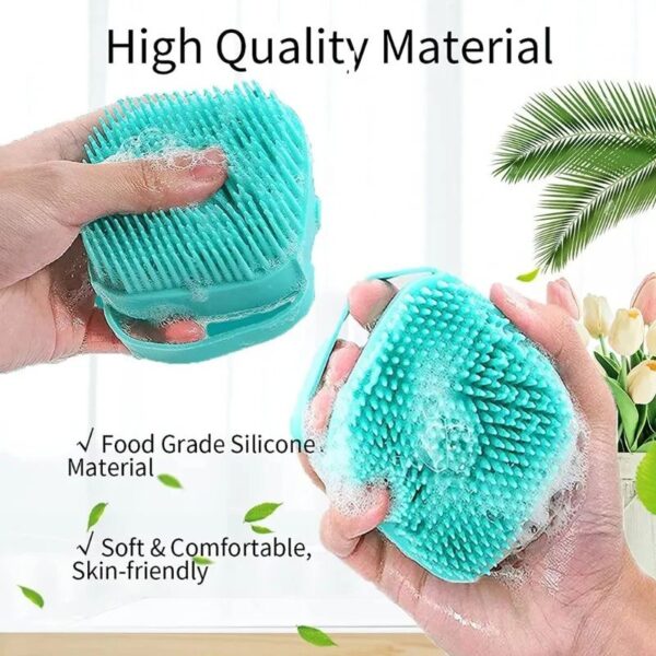 Silicon Bath Body Brush, Exfoliating Body Scurb Brush With Soap Dispenser, 2 In 1 Ultra Soft Bath Sponge Shower Brush And Body Massager,