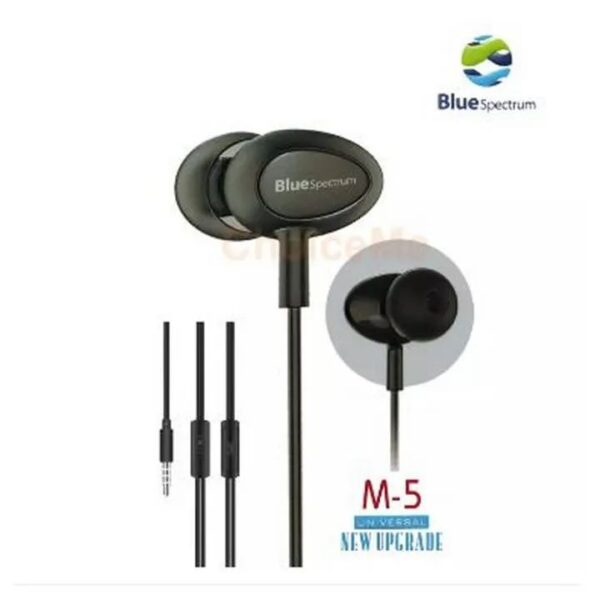 Original Blue Spectrum M5 M-5 M 5 Handfree Stereo Earphones High Base HandsFree EarPhone Handfree For Gaming Handfree For Pubg With Mic Best Fo Gamers